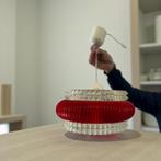 Vintage rode UFO luster / space age hanglamp, Antiek en Kunst, Ophalen