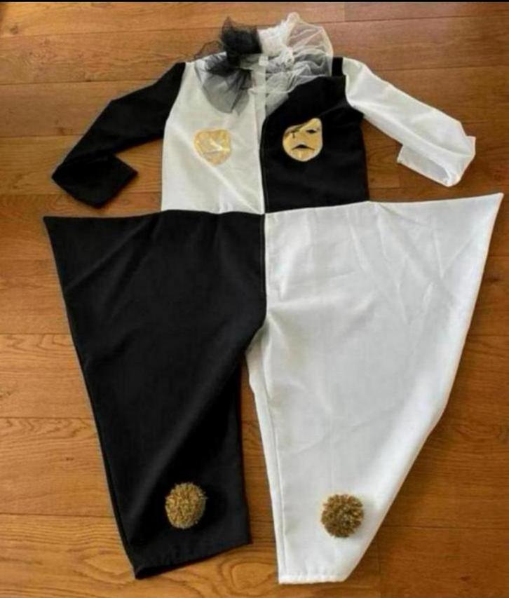 Pierrot Carnavalspak / Carnavals - Feest Pak. Maat 40, Kleding | Dames, Carnavalskleding en Feestkleding, Zo goed als nieuw, Carnaval
