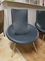 Label Nikita fauteuil refurbished nieuw leder Marine, Nieuw, 75 tot 100 cm, Design, Metaal