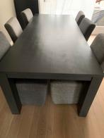 Teak houten eetkamertafel met 6 stoelen, Ophalen, Zo goed als nieuw, 4 tot 6 stoelen