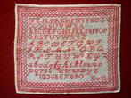 ANTIEK TEXTIEL - LETTERLAP - SCHOOL MERKLAP 1900, Ophalen of Verzenden