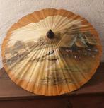 Antieke handgeschilderde Oosterse papieren parasol paraplu, Ophalen of Verzenden