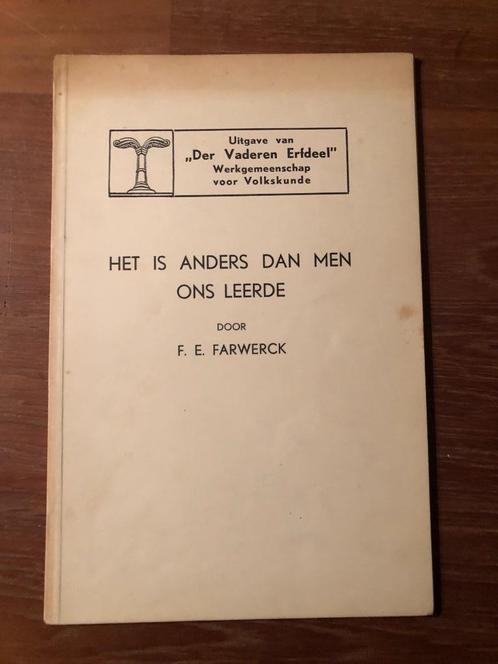 NSB 1938 F.E. Farwerck: Het is anders dan men ons leerde., Verzamelen, Militaria | Tweede Wereldoorlog, Boek of Tijdschrift, Nederland