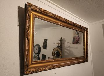 Antieke grote brede spiegel, brocante! beschikbaar voor biedingen