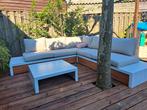 Central Park Loungset Cassis hoekbank Praxis ZGAN wit hout, Tuin en Terras, Tuinsets en Loungesets, Ophalen, Bank, Aluminium, Zo goed als nieuw