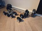 Dumbells gewichten curlstang halterstang 110kg, Ophalen, Zo goed als nieuw