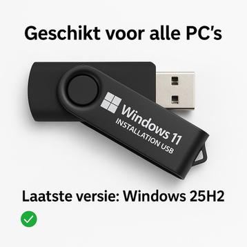 Windows 11 Pro installatie stick - nieuwste versie - 25H2 beschikbaar voor biedingen