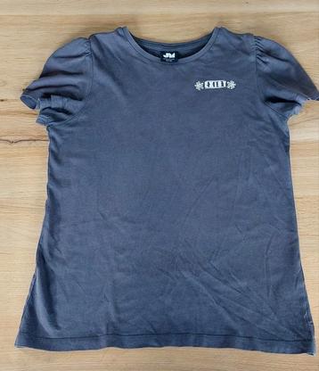 Grijs tshirt met opdruk en pofmouwtjes maat 158