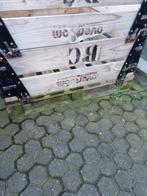 GROTE HOUTEN KRAT OP PALLET MET OPBOUWRANDEN, Doe-het-zelf en Verbouw, Kratten en Dozen, Ophalen, 100 cm of meer, Minder dan 35 cm