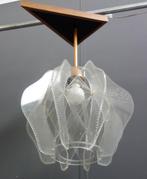 60 jaren Paul Secon hang lamp verweven nylon draad plexiglas, Huis en Inrichting, Hout, Gebruikt, 50 tot 75 cm, Vintage