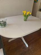 Ikea Ingatorp wit creme ronde uitschuifbare tafel, Rechthoekig, Zo goed als nieuw, Ophalen