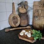 Oude brocante houten schep gruttersschep lepel *Etage3*, Gebruikt, ., Ophalen of Verzenden, .