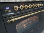 Luxe Boretti Fornuis 90cm antraciet messing 6 pit 300 ove, Witgoed en Apparatuur, Fornuizen, 60 cm of meer, Ophalen of Verzenden