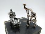 Zilveren miniatuur, David en Saul, Yaacov Heller, Jeruzalem, Antiek en Kunst, Verzenden, Zilver