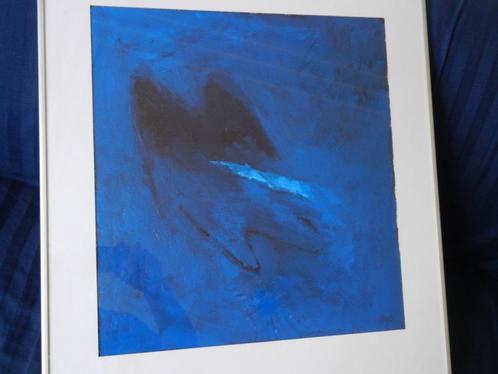 Blauw abstract schilderij in acryl Koos van de Water 1985, Antiek en Kunst, Kunst | Schilderijen | Abstract, Ophalen of Verzenden