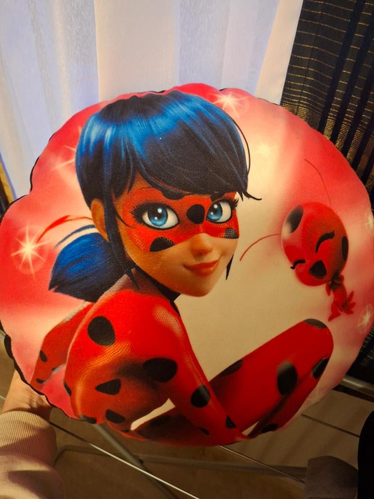 Ladybug miraculous kussen 45x45, Jongetje of Meisje, Ophalen of Verzenden, Zo goed als nieuw, Kussen