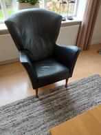 Zwart leren fauteuil van Castor van Montis, Huis en Inrichting, Fauteuils, Ophalen, Zo goed als nieuw, 50 tot 75 cm