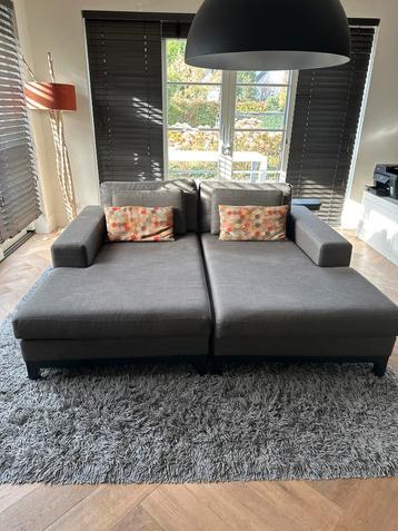 Lounge Set (2x) - Bruin/Grijze Stof - December  Ophalen beschikbaar voor biedingen