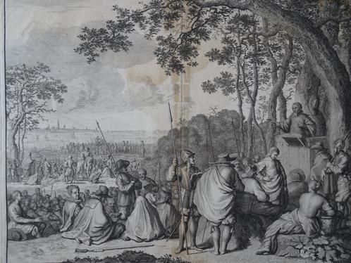 Gravure Hagepreken Gereformeerden Antwerpen Luyken 1679, Antiek en Kunst, Kunst | Etsen en Gravures, Verzenden