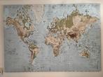 Grote Wereldkaart 200cmx140cm op doek, Ophalen, Zo goed als nieuw