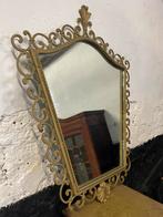 Vintage spiegel goud metalen gekrulde rand barok, Ophalen, Minder dan 50 cm, Gebruikt, Minder dan 100 cm