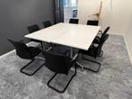 TwinForm vergadertafel + 8 Steelcase Visi 2017 stoelen, Huis en Inrichting, Tafels | Eettafels, Gebruikt, Verzenden, 150 tot 200 cm