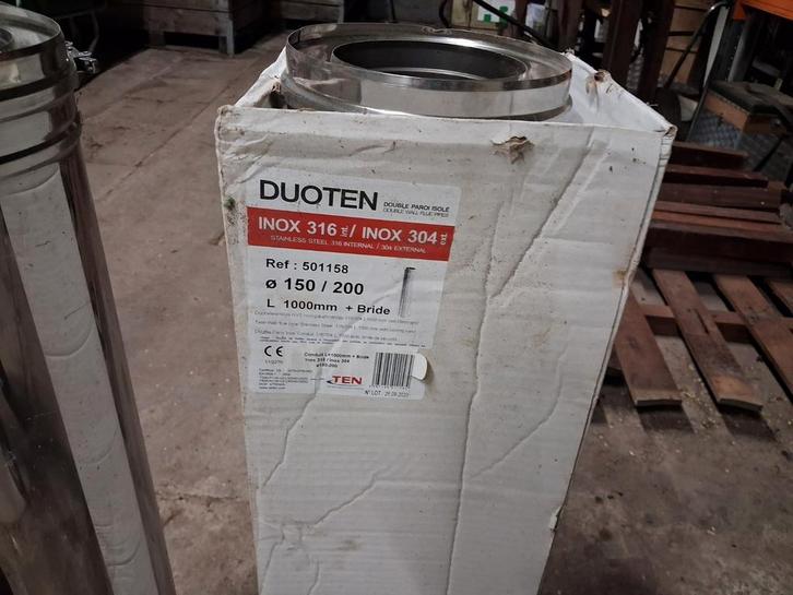 kachelpijp dubbelwandig, Doe-het-zelf en Verbouw, Buizen en Afvoer, Nieuw, Rechte buis, Rvs, Minder dan 2 meter, 80 mm of meer