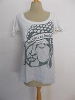Mooi wit/grijs print shirt/top van Buddha to Buddha! M, Maat 38/40 (M), Wit, Zo goed als nieuw, Korte mouw