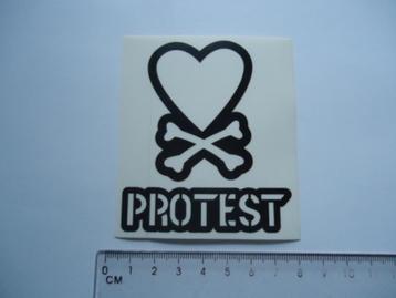 sticker PROTEST piraat love hart logo skate board skateboard beschikbaar voor biedingen