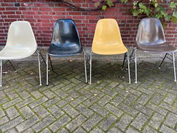 Set Fiberglass Eames Herman Miller glasvezel kuipstoelen beschikbaar voor biedingen