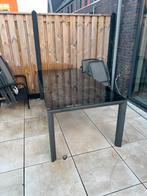 Aluminium tuintafel met glazen blad - 220 x 100, Ophalen, Gebruikt, Rechthoekig, Aluminium
