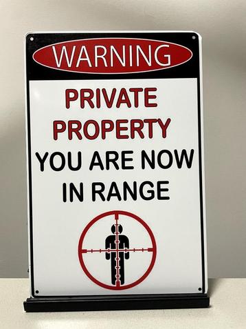 Private property warning tekstbord 