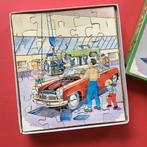 Jaren 60 puzzel ‘ auto in garage’., Antiek en Kunst, Antiek | Speelgoed, Ophalen of Verzenden