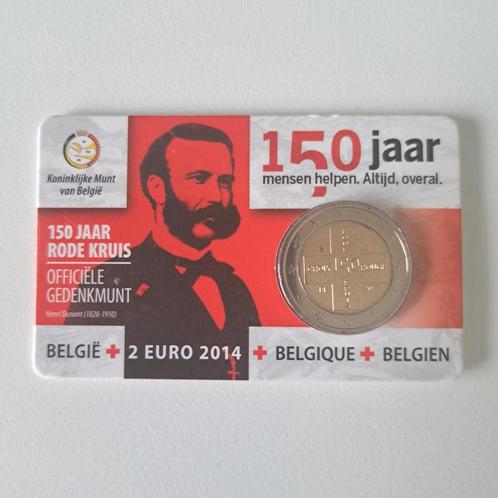 België 2 Euro 2014 - 150 Jaar Rode Kruis Coincard, Postzegels en Munten, Munten | Europa | Euromunten, Losse munt, 2 euro, België