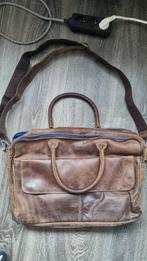 Leren aktetas laptoptas Dstrct district, Ophalen of Verzenden, Zo goed als nieuw, Bruin