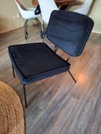 Nieuwe zwarte velvet, velours fauteuil., Nieuw, Industrieel, Minder dan 75 cm, Metaal