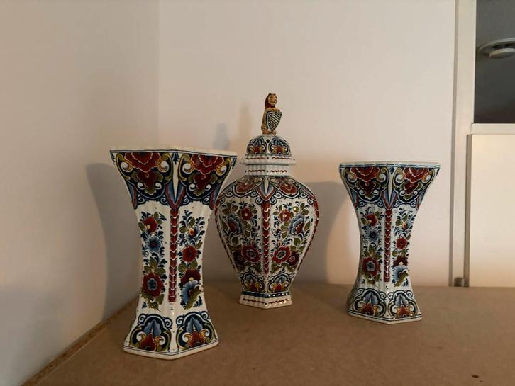 Antieke Vazen Set - Handbeschilderd, Antiek en Kunst, Antiek | Vazen, Ophalen