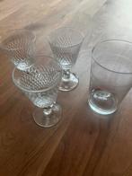 3 port/sherry glazen en een antiek geëtst glas, Ophalen of Verzenden