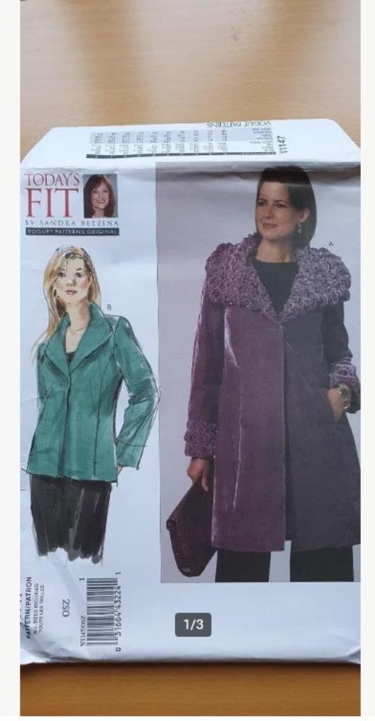 Vogue patroon V 1147 - Sandra Betzina Today`s Fit, Hobby en Vrije tijd, Kledingpatronen, Nieuw, Vrouw, Overige merken, Ophalen of Verzenden