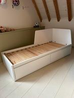 Ikea uitschuifbed met lades, Huis en Inrichting, Ophalen, Gebruikt, Wit, Tweepersoons