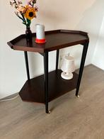 Vintage Serveerwagen - Messing Accenten, Huis en Inrichting, Tafels | Bijzettafels, Gebruikt, 55 tot 75 cm, Overige vormen, Hout
