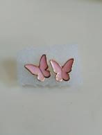 Goudkleurige roze oorbellen vlinder, Ophalen of Verzenden, Nieuw, Goud, Oorbellen