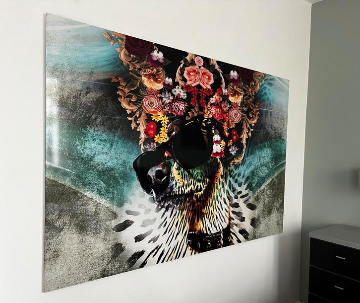 MONDiART AluArt dibond groot schilderij dog 120x180, Antiek en Kunst, Kunst | Schilderijen | Abstract, Ophalen