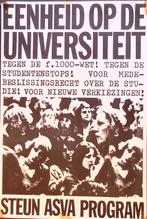 poster  'Eenheid Op De Universiteit Tegen De f.1000-We, Verzenden, A1 t/m A3, Film en Tv