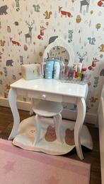 Kids Vanity Table with Mirror and Stool, Huis en Inrichting, Ophalen of Verzenden, Zo goed als nieuw, 25 tot 50 cm, Rechthoekig