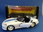 Burago Dodge Viper rt/10 - blauwwit 1/24, Hobby en Vrije tijd, Modelauto's | 1:24, Ophalen of Verzenden, Bburago