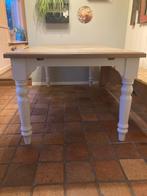 Eettafel Tafel 6 persoons richmond hout wit landelijk, Huis en Inrichting, Tafels | Eettafels, Ophalen, Gebruikt, 200 cm of meer