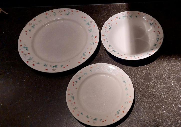 Servies Summer fruit, Huis en Inrichting, Keuken | Servies, Gebruikt, Bord(en), Overige stijlen, Porselein, Ophalen of Verzenden