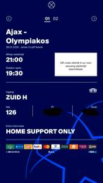 Ajax - Olympiakos 2x F-side, Tickets en Kaartjes, Sport | Voetbal, Losse kaart, Twee personen, Januari, Europa of Champions League