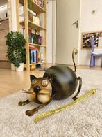 Metalen beeld  poes voor de tuin., Tuin en Terras, Tuinbeelden, Ophalen of Verzenden, Metaal
